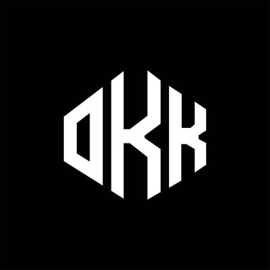 OKK letter logo design with polygon shape. OKK polygon and cube shape logo design. OKK hexagon vector logo template white and black colors. OKK monogram, business and real estate logo.