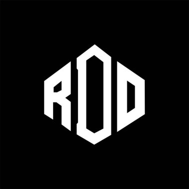 RDO letter logo design with polygon shape. RDO polygon and cube shape logo design. RDO hexagon vector logo template white and black colors. RDO monogram, business and real estate logo.