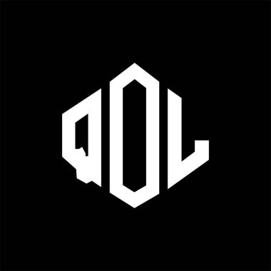 QOL letter logo design with polygon shape. QOL polygon and cube shape logo design. QOL hexagon vector logo template white and black colors. QOL monogram, business and real estate logo.
