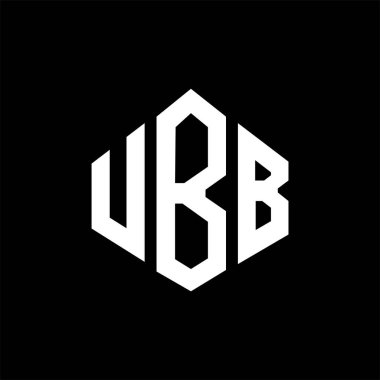 UBB letter logo design with polygon shape. UBB polygon and cube shape logo design. UBB hexagon vector logo template white and black colors. UBB monogram, business and real estate logo.