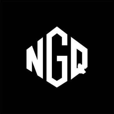 NGQ letter logo design with polygon shape. NGQ polygon and cube shape logo design. NGQ hexagon vector logo template white and black colors. NGQ monogram, business and real estate logo.