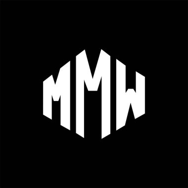 MMW letter logo design with polygon shape. MMW polygon and cube shape logo design. MMW hexagon vector logo template white and black colors. MMW monogram, business and real estate logo.