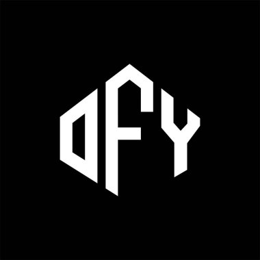 OFY letter logo design with polygon shape. OFY polygon and cube shape logo design. OFY hexagon vector logo template white and black colors. OFY monogram, business and real estate logo.