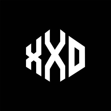 XXO letter logo design with polygon shape. XXO polygon and cube shape logo design. XXO hexagon vector logo template white and black colors. XXO monogram, business and real estate logo.