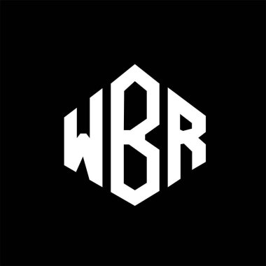 WBR letter logo design with polygon shape. WBR polygon and cube shape logo design. WBR hexagon vector logo template white and black colors. WBR monogram, business and real estate logo.