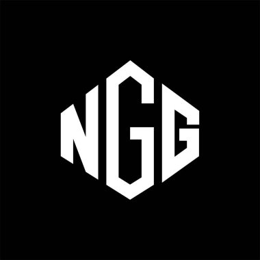 NGG letter logo design with polygon shape. NGG polygon and cube shape logo design. NGG hexagon vector logo template white and black colors. NGG monogram, business and real estate logo.