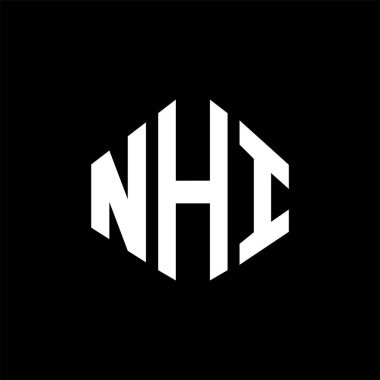 NHI letter logo design with polygon shape. NHI polygon and cube shape logo design. NHI hexagon vector logo template white and black colors. NHI monogram, business and real estate logo.