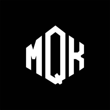 MQK letter logo design with polygon shape. MQK polygon and cube shape logo design. MQK hexagon vector logo template white and black colors. MQK monogram, business and real estate logo.