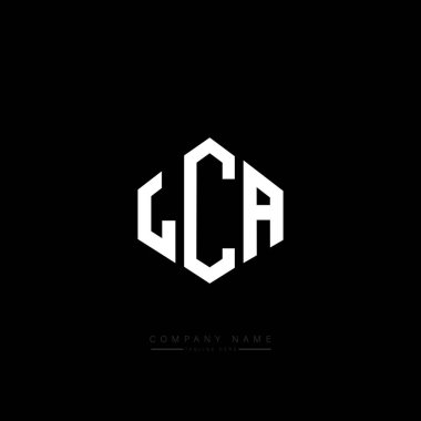 LCA letter logo design with polygon shape. LCA polygon and cube shape logo design. LCA hexagon vector logo template white and black colors. LCA monogram, business and real estate logo.