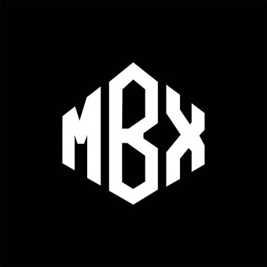 MBX letter logo design with polygon shape. MBX polygon and cube shape logo design. MBX hexagon vector logo template white and black colors. MBX monogram, business and real estate logo.