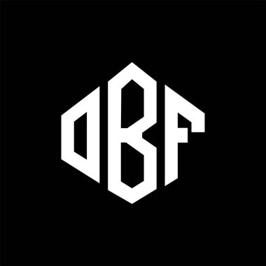 OBF letter logo design with polygon shape. OBF polygon and cube shape logo design. OBF hexagon vector logo template white and black colors. OBF monogram, business and real estate logo.