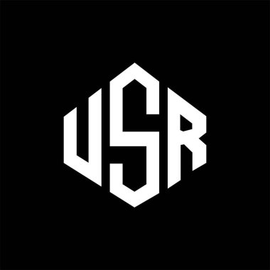 USR letter logo design with polygon shape. USR polygon and cube shape logo design. USR hexagon vector logo template white and black colors. USR monogram, business and real estate logo.