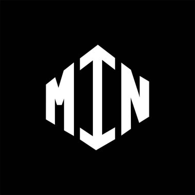 MIN letter logo design with polygon shape. MIN polygon and cube shape logo design. MIN hexagon vector logo template white and black colors. MIN monogram, business and real estate logo.