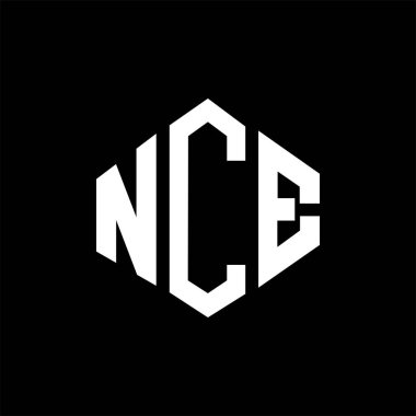 NCE letter logo design with polygon shape. NCE polygon and cube shape logo design. NCE hexagon vector logo template white and black colors. NCE monogram, business and real estate logo.