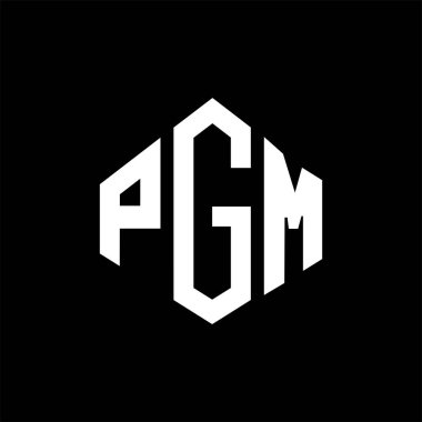 PGM letter logo design with polygon shape. PGM polygon and cube shape logo design. PGM hexagon vector logo template white and black colors. PGM monogram, business and real estate logo.