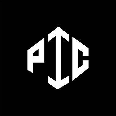 PIC letter logo design with polygon shape. PIC polygon and cube shape logo design. PIC hexagon vector logo template white and black colors. PIC monogram, business and real estate logo.
