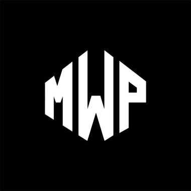 MWP letter logo design with polygon shape. MWP polygon and cube shape logo design. MWP hexagon vector logo template white and black colors. MWP monogram, business and real estate logo.