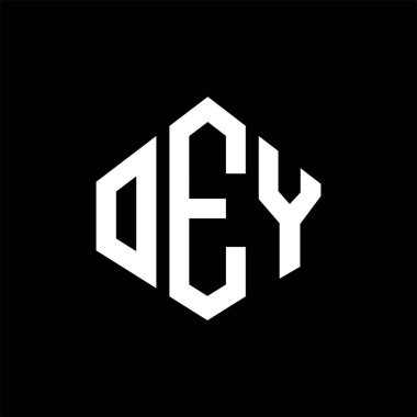 OEY letter logo design with polygon shape. OEY polygon and cube shape logo design. OEY hexagon vector logo template white and black colors. OEY monogram, business and real estate logo.