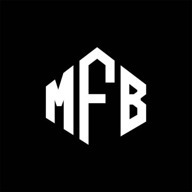 MFB letter logo design with polygon shape. MFB polygon and cube shape logo design. MFB hexagon vector logo template white and black colors. MFB monogram, business and real estate logo.