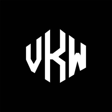 VKW letter logo design with polygon shape. VKW polygon and cube shape logo design. VKW hexagon vector logo template white and black colors. VKW monogram, business and real estate logo.