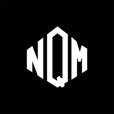 NQM letter logo design with polygon shape. NQM polygon and cube shape logo design. NQM hexagon vector logo template white and black colors. NQM monogram, business and real estate logo.