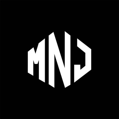 MNJ letter logo design with polygon shape. MNJ polygon and cube shape logo design. MNJ hexagon vector logo template white and black colors. MNJ monogram, business and real estate logo.