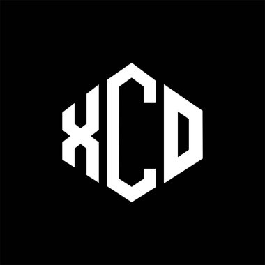 XCO letter logo design with polygon shape. XCO polygon and cube shape logo design. XCO hexagon vector logo template white and black colors. XCO monogram, business and real estate logo.