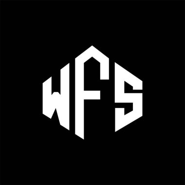 WFS letter logo design with polygon shape. WFS polygon and cube shape logo design. WFS hexagon vector logo template white and black colors. WFS monogram, business and real estate logo.
