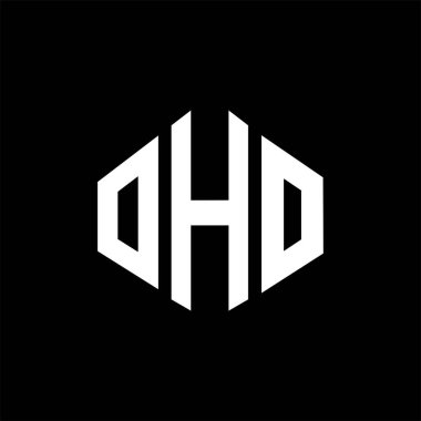 OHO letter logo design with polygon shape. OHO polygon and cube shape logo design. OHO hexagon vector logo template white and black colors. OHO monogram, business and real estate logo.