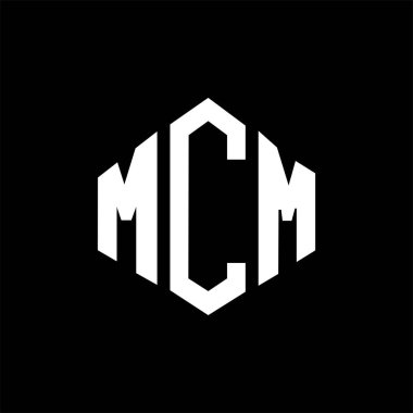 MCM letter logo design with polygon shape. MCM polygon and cube shape logo design. MCM hexagon vector logo template white and black colors. MCM monogram, business and real estate logo.