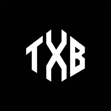 TXB letter logo design with polygon shape. TXB polygon and cube shape logo design. TXB hexagon vector logo template white and black colors. TXB monogram, business and real estate logo.
