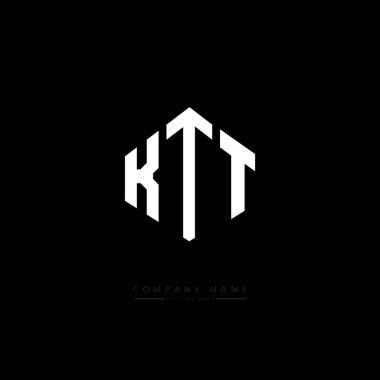 KTT letter logo design with polygon shape. KTT polygon and cube shape logo design. KTT hexagon vector logo template white and black colors. KTT monogram, business and real estate logo.