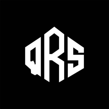 QRS letter logo design with polygon shape. QRS polygon and cube shape logo design. QRS hexagon vector logo template white and black colors. QRS monogram, business and real estate logo.