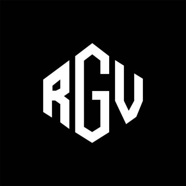 RGV letter logo design with polygon shape. RGV polygon and cube shape logo design. RGV hexagon vector logo template white and black colors. RGV monogram, business and real estate logo.