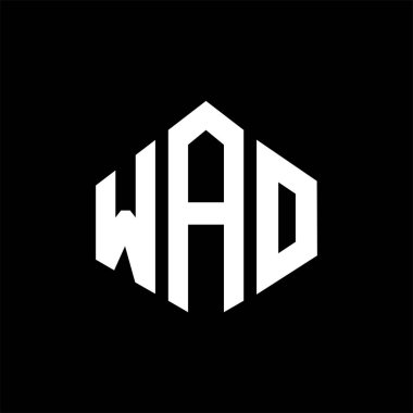 WAO letter logo design with polygon shape. WAO polygon and cube shape logo design. WAO hexagon vector logo template white and black colors. WAO monogram, business and real estate logo.