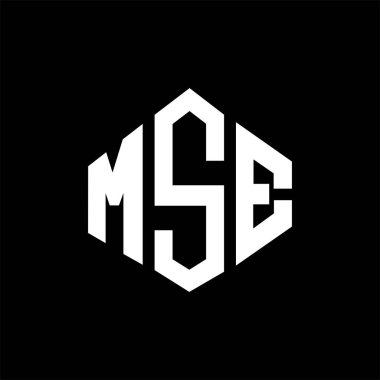 MSE letter logo design with polygon shape. MSE polygon and cube shape logo design. MSE hexagon vector logo template white and black colors. MSE monogram, business and real estate logo.