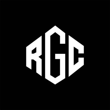 RGC letter logo design with polygon shape. RGC polygon and cube shape logo design. RGC hexagon vector logo template white and black colors. RGC monogram, business and real estate logo.