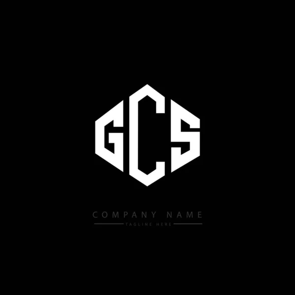 Gcs字母标识设计与多边形 Gcs多边形和立方体的标志设计 Gcs六边形矢量标识模板白色和黑色 Gcs字母表 商业和房地产标志 — 图库矢量图片