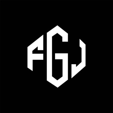FGJ letter logo design with polygon shape. FGJ polygon and cube shape logo design. FGJ hexagon vector logo template white and black colors. FGJ monogram, business and real estate logo.
