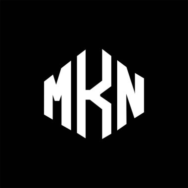 MKN letter logo design with polygon shape. MKN polygon and cube shape logo design. MKN hexagon vector logo template white and black colors. MKN monogram, business and real estate logo.