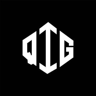 QIG letter logo design with polygon shape. QIG polygon and cube shape logo design. QIG hexagon vector logo template white and black colors. QIG monogram, business and real estate logo.