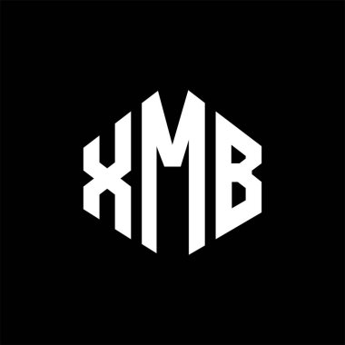 XMB letter logo design with polygon shape. XMB polygon and cube shape logo design. XMB hexagon vector logo template white and black colors. XMB monogram, business and real estate logo.
