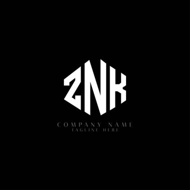 ZNK letter logo design with polygon shape. ZNK polygon and cube shape logo design. ZNK hexagon vector logo template white and black colors. ZNK monogram, business and real estate logo.