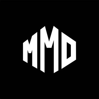 MMO letter logo design with polygon shape. MMO polygon and cube shape logo design. MMO hexagon vector logo template white and black colors. MMO monogram, business and real estate logo.