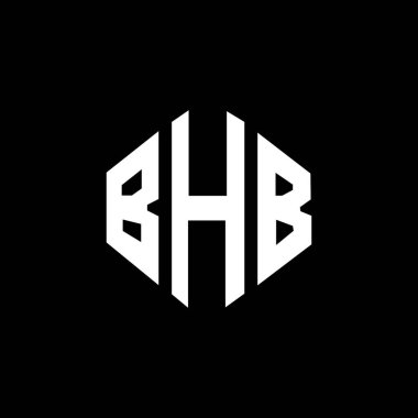 BHB letter logo design with polygon shape. BHB polygon and cube shape logo design. BHB hexagon vector logo template white and black colors. BHB monogram, business and real estate logo.