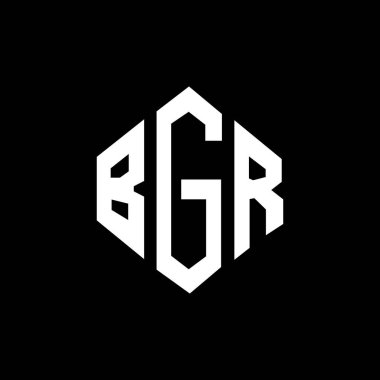 BGR letter logo design with polygon shape. BGR polygon and cube shape logo design. BGR hexagon vector logo template white and black colors. BGR monogram, business and real estate logo.