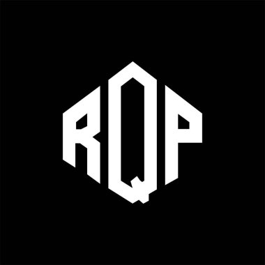 RQP letter logo design with polygon shape. RQP polygon and cube shape logo design. RQP hexagon vector logo template white and black colors. RQP monogram, business and real estate logo.