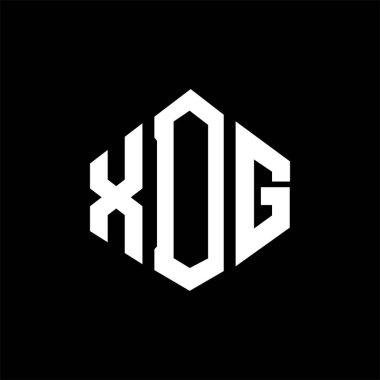 XDG letter logo design with polygon shape. XDG polygon and cube shape logo design. XDG hexagon vector logo template white and black colors. XDG monogram, business and real estate logo.