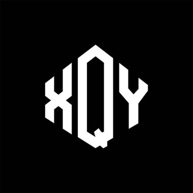 XQY letter logo design with polygon shape. XQY polygon and cube shape logo design. XQY hexagon vector logo template white and black colors. XQY monogram, business and real estate logo.
