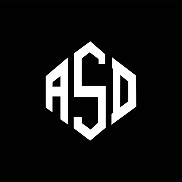 Asd Schriftzug Logo Design Mit Polygonform Asd Polygon Und Würfelform — Stockvektor